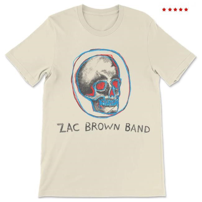 Official Zac Brown Band Red and Blue Skull Tee