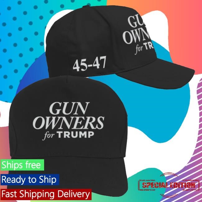 Official Donald Trump Merch Store Donald Trump Gun Owners For Trump Black Structured Adjustable Hat Donald Trump Apparel Clothing Shop DonaldTrump