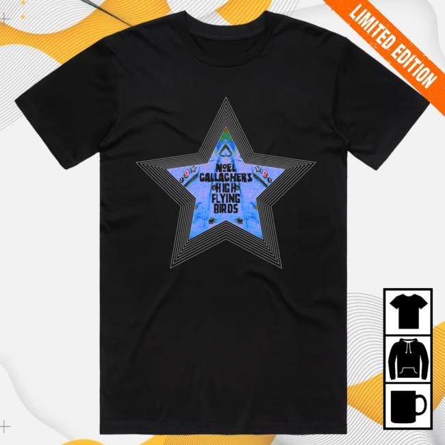 Official Tour New Tee Black (Star) - Noel Gallagher's High Flying Birds