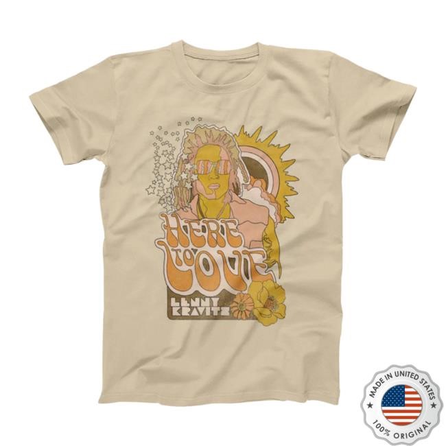 Lenny Kravitz Here To Love Vintage Cream Tee Shirt Lenny Kravitz Store Merch