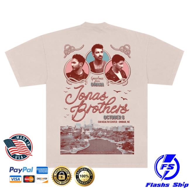 Official Jonas Brothers Merch Store Shop Greetings From Your Hometown - Omaha, NE Shirt JonasBrothers