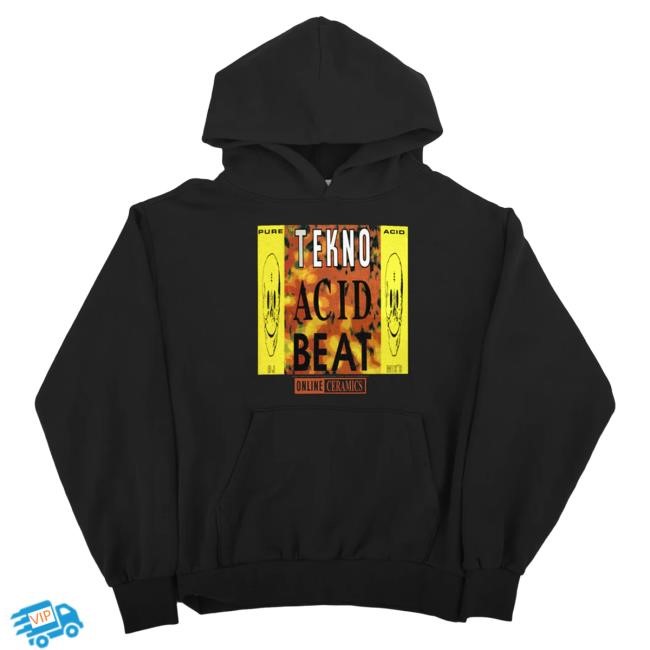 Official Online Ceramics Clothing Genesis P-Orridge "Tekno Acid Beat" Black Hooded Sweatshirt OnlineCeramics
