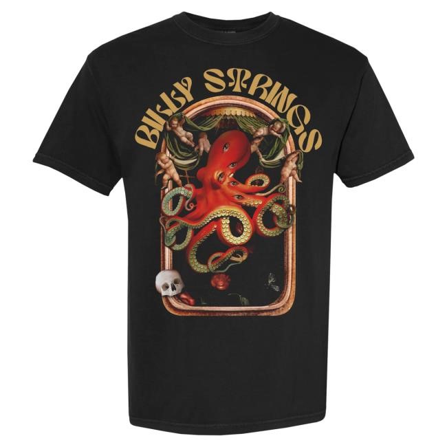 Official Billy Strings Merch Store Shop Billy Strings Octopus Top Shirt (Welder Wings)