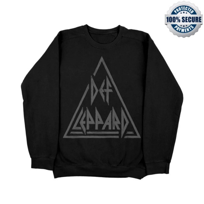 Triangle Texture Logo New Crewneck Sweatshirt Def Leppard Official Store