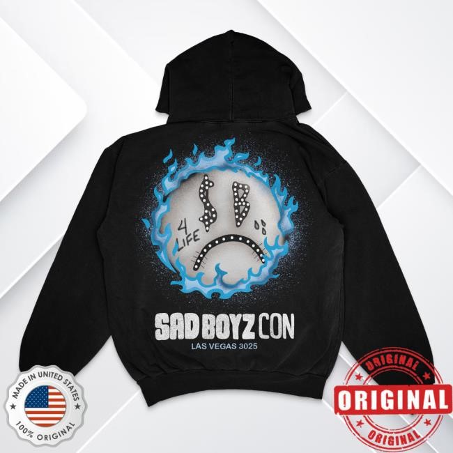 Official Sad Boyz Merch Sad Boyz Blue Face Hooded Sweatshirt