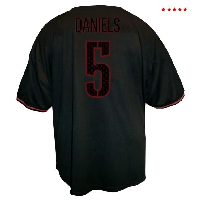 Official Men's Fanatics Jayden Daniels Black Washington Commanders Big & Tall Baseball Button-Up Top Shirt