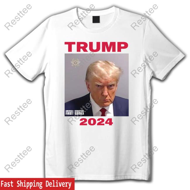 Official America First With Sebastian Gorka Store Merch Trump 2024 Mug Shot Shirt