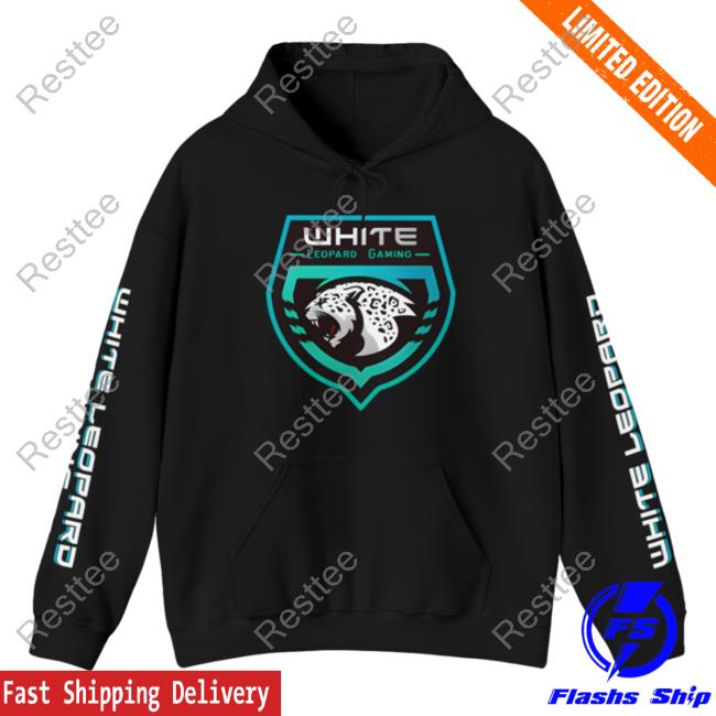 Official Soar Dogg White Leopard Gaming Pullover Hoodie Black