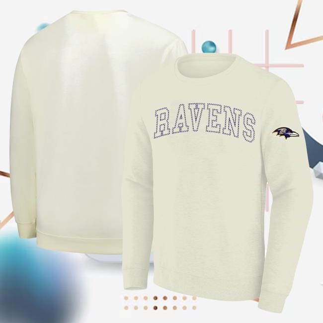 Official NFL Shop Men's Baltimore Ravens Profile Cream Big & Tall Long Sleeve T-Shirts ArizonaCardinals