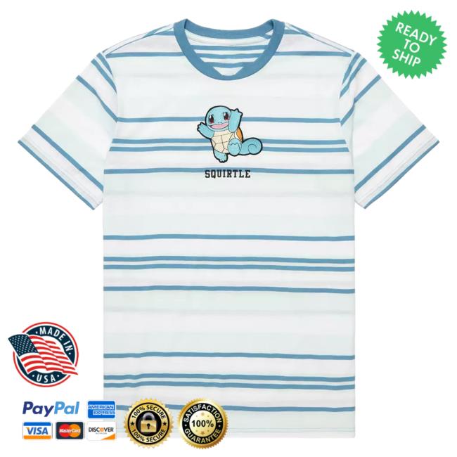 Officia Official Box Lunch Clothing Shop Store Pokémon Squirtle Striped Tshirt Boxlunch Merch
