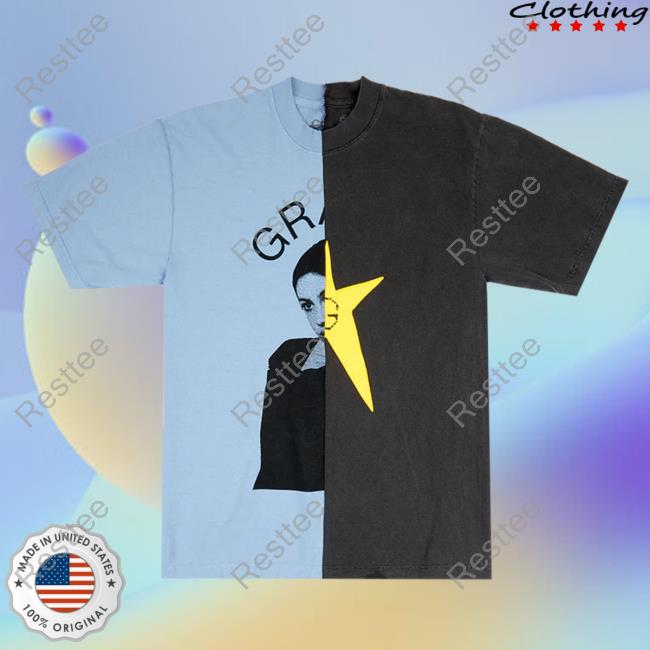 Official Gracie Abrams Merch Store Star Upcycled Split Tee Shirt I Gracieabrams Shop