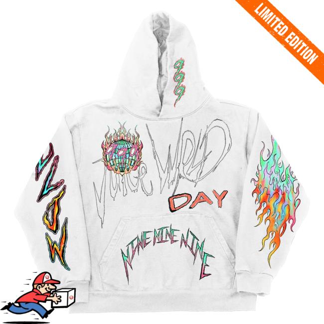 Official 999 Club Juice Wrld Merch Store Up In Flames Sweatshirt White 999Club Clothing Juicewrld