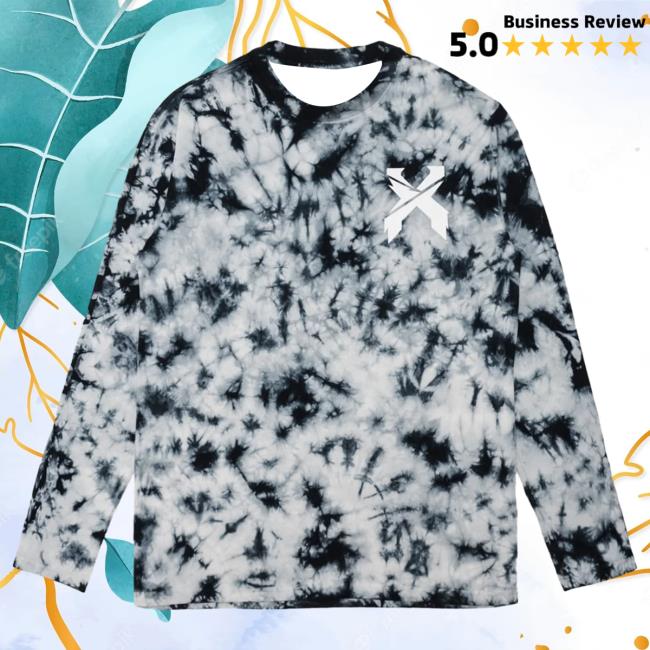 Official Excision Merch Sliced Logo Tie Dye Long Sleeve T-Shirt (Black/White)