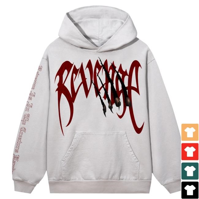 Official City Morgue Merch Revenge X City Morgue Arch Logo Claw Crewneck Sweatshirt Cement/Red City Morgue Clothing