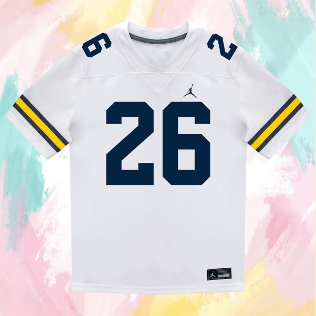 The M Den Michigan Wolverines #26 Rayshawn Benny Student Athlete White Football Jersey New Shirt The M Den Michigan Wolverines #26 Rayshawn Benny Student Athlete White Football Jersey Shirts