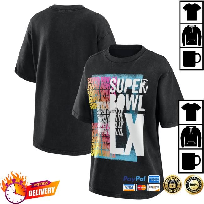 Official NFL Super Bowl LX WEAR Erin Andrews Vintage Boyfriend T-Shirt 2026 Super Bowl LX NFL WEAR Erin Andrews Vintage Boyfriend T-Shirt