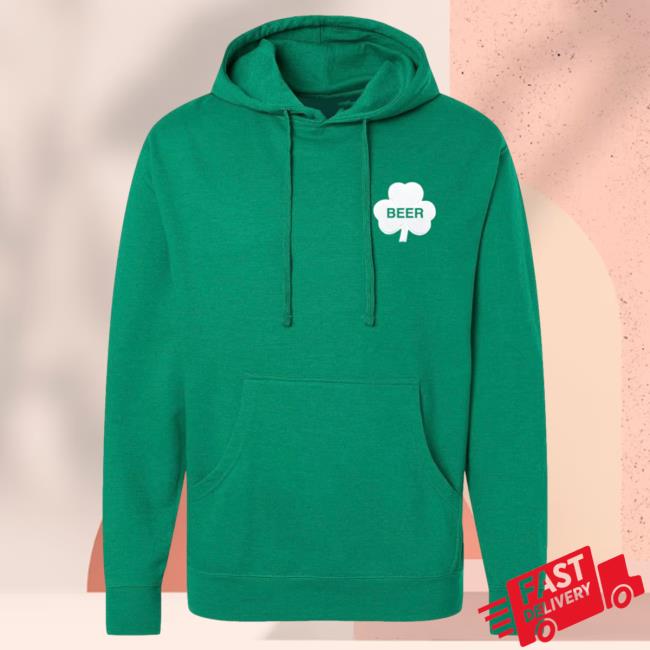 Green Beer Clover Pullover Hoodie Obvious Shirts