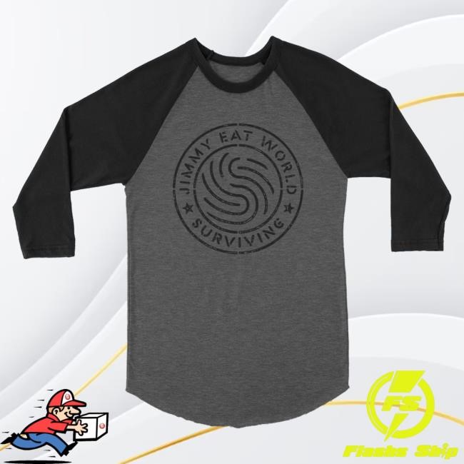 Jimmy Eat World Surviving Emblem Raglan Long Sleeve Shirts (Gray/Black)