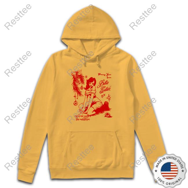 Billie Eilish Merry Xmas Meet Me Under The Mistletoe T-Shirt Official Billie Eilish Merch Merry Xmas Meet Me Under The Mistletoe Tee Shirt