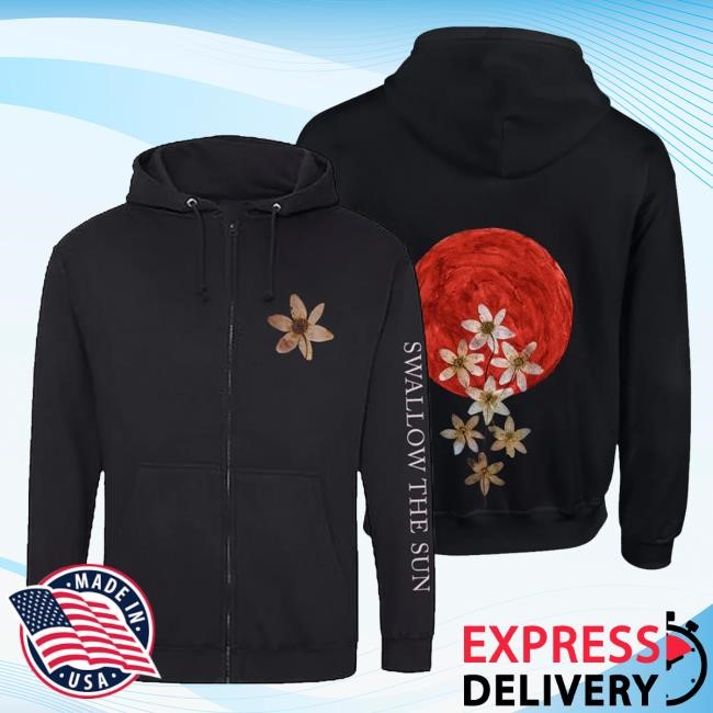 Swallow The Sun Moon Flowers Zip Hoody Swallow The Sun Official Merch Swallow The Sun Moon Flowers Zip Hooded Sweatshirt Swallow The Sun Official Merch