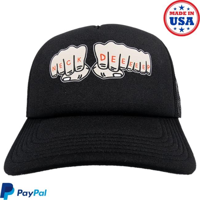 Official Neck Deep Merch Store Neck Deep Fist Trucker Hat – Black