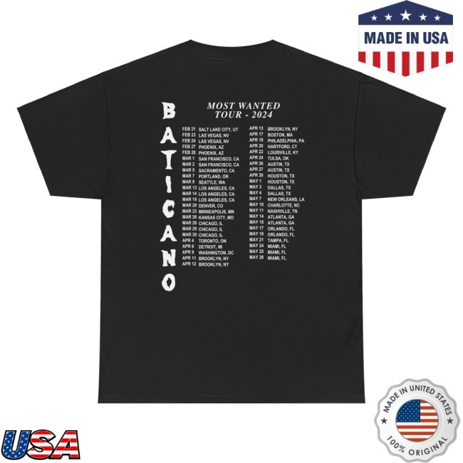 Most Wanted Tour - Baticano Tour Dates Bad Bunny Merch New T-Shirt Most Wanted Tour - Baticano Tour Dates Bad Bunny Merch Shirt