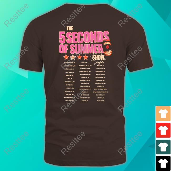 5 Seconds Of Summer Merch World Tour 2023 5Sos Black Tee 5 Seconds Of Summer Merch World Tour 2023 5Sos Black Shirt