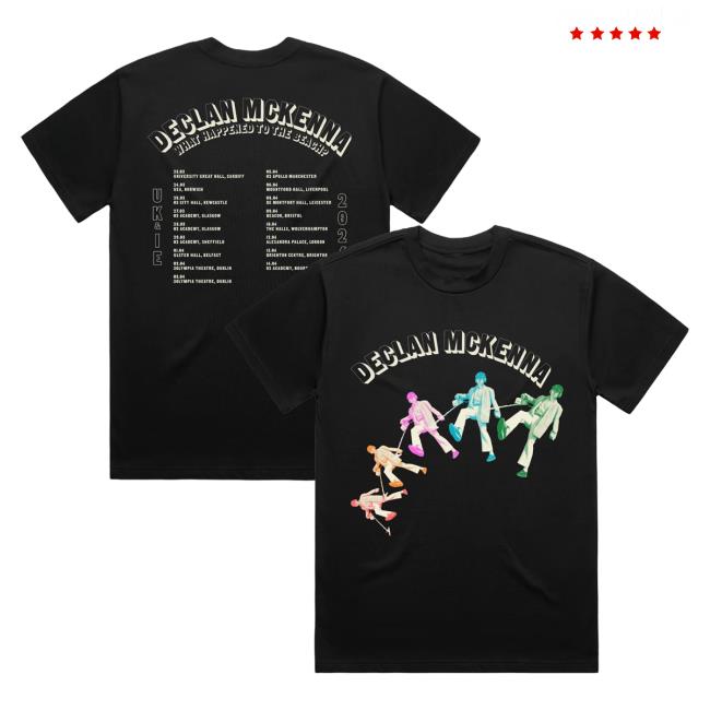 Declan Mckenna Store Merch Cascading Photo UK 2024 Tour Vintage Shirt (Black) | Declan Mckenna Clothing Shop Official Declanmckenna