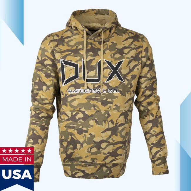 Official Dux Waterfowl Co Cupped DUX Wetlands Camo HD Thermal Crew Neck Sweat Duxwaterfowl