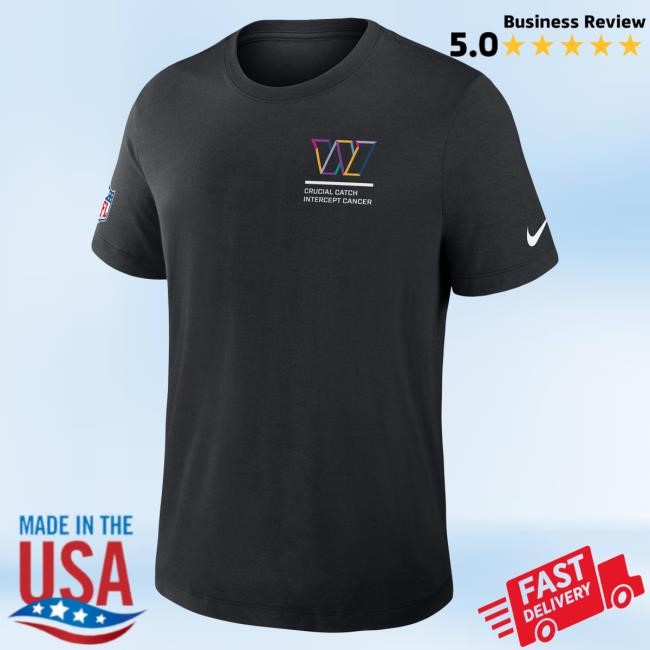 Official Men's Nike Black Washington Commanders 2025 NFL Crucial Catch Shirt