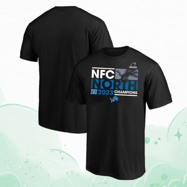 Official Men's Detroit Lions Fanatics Branded Black 2023 NFC North Division Champions Big & Tall Tshirt