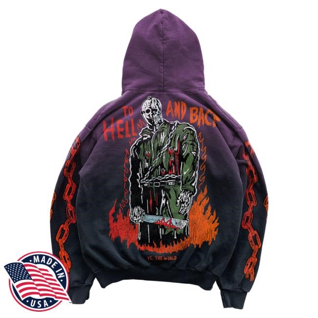 Official Warren Lotas Merch Shop Hell and Back Pullover Hoodie - Purple/Black