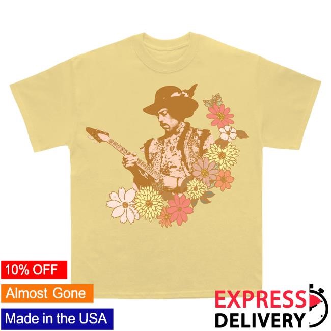 Official Jimi Hendrix Merch Store Jimi Hendrix Yellow Flower Tshirt