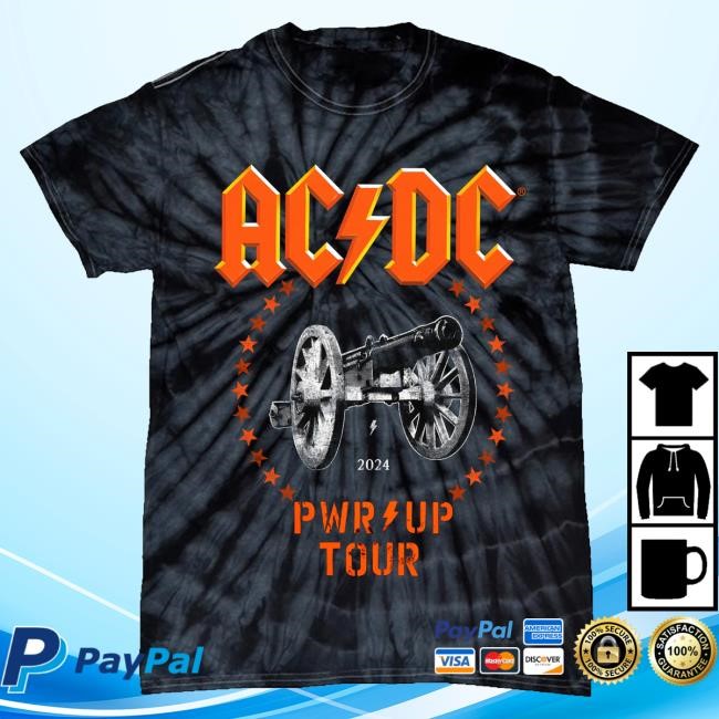 Official Ac Dc Merch Store Ac/Dc Cannon 2024 Tie Dye Tour T Shirt Ac Dc Shop Acdc Clothing