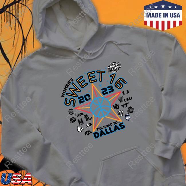 Blue 84 2023 Women's Basketball Tournament March Madness Sweet 16 Hoodie Ncaa Blue 84 2023 Women's Basketball Tournament March Madness Sweet 16 Tee