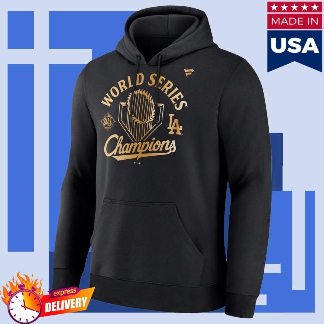 Men's Los Angeles Dodgers Fanatics Black 2025 World Series Champions Locker Room Parade New Shirt Official MLB Shop