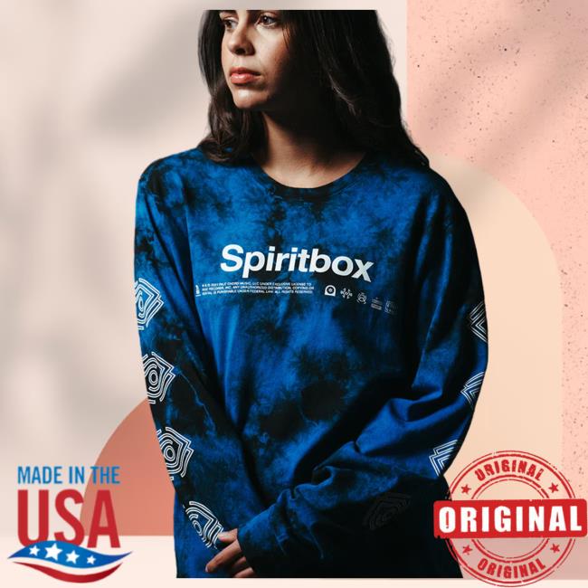 Official Spiritbox Merch Eternal Blue Crystal Wash Tie Dye Long Sleeve Hot Shirt