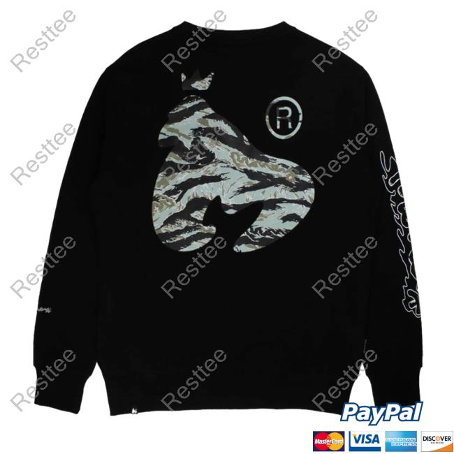 Official Money Clothing Woodland Camo Fill Crewneck Sweatshirt Black Official Money Clothing Woodland Camo Fill Hoodie Black