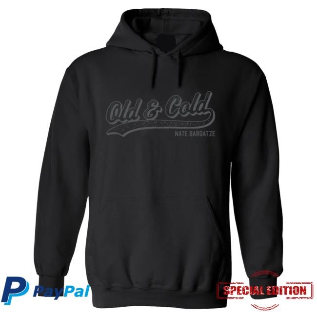 Official Nate Bargatze Merch Old and Cold Black Hooded Sweatshirt