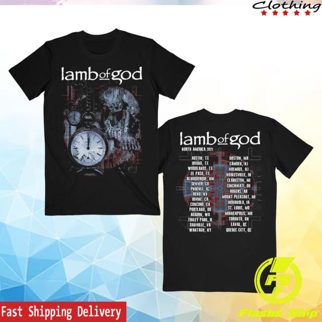 Black Circuitry Skull Tour Shirt Lamb Of God