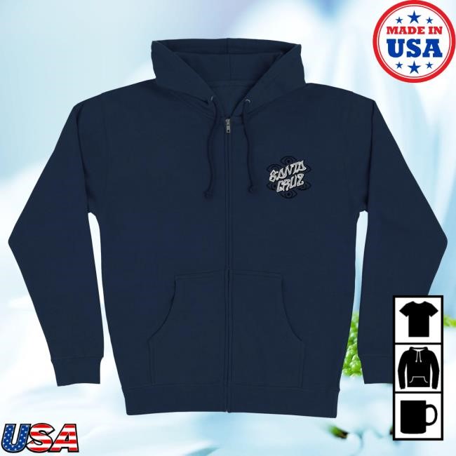 Santa Cruz Salba Eyes Dot Hoodie Navy Old Skull Skateboards Collection