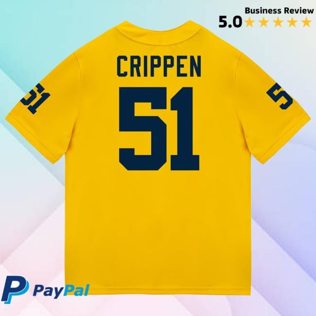 The M Den Michigan Wolverines #51 Greg Crippen Student Athlete Maize Football Jersey New Shirt