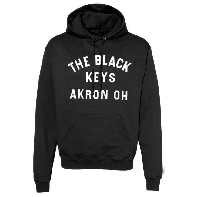 Akron Oh LS Hoodie - The Black Keys The Black Keys Akron Oh Hoodie Sweatshirt - The Black Keys