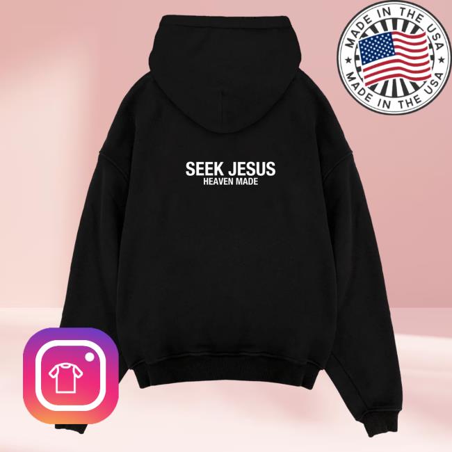 Official Seek Jesus Merch Store Seek Jesus X Heaven Made Popover Hoodie Black Seek Jesus Apparel Clothing SeekJesus