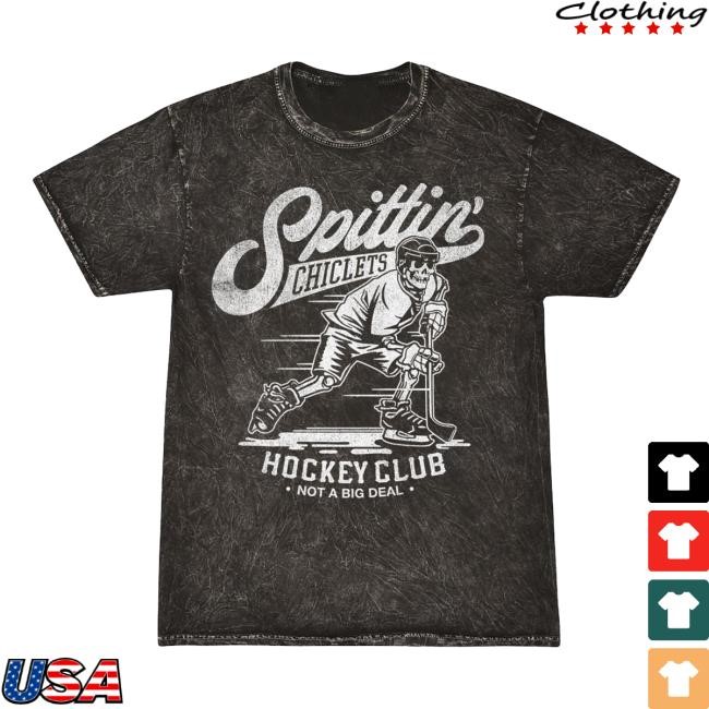 Spittin Chiclets Merch Spittin Chiclets Hockey Club Skel T Shirt