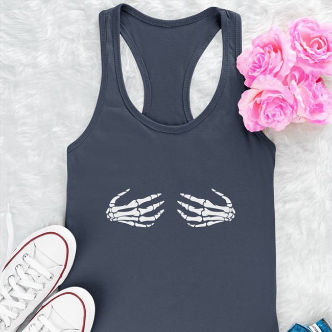 Chicks Skeleton Hands Tank Top Barstool Sports