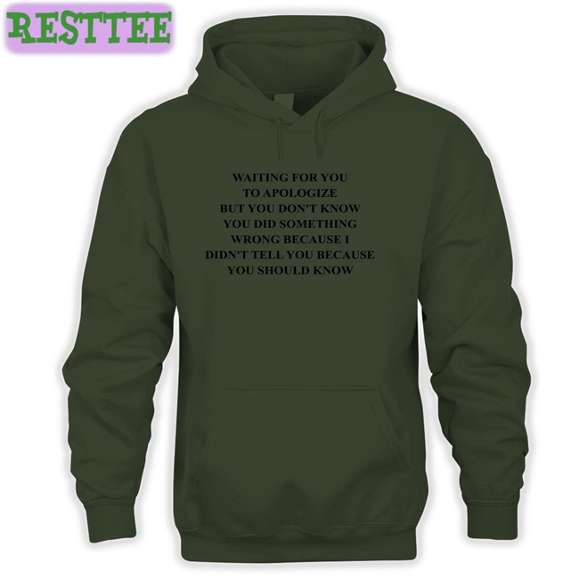 Waiting For You To Apologize But You Don't Know You Did Something Wrong Because I Didn't Tell You Because You Should Know T-Shirt