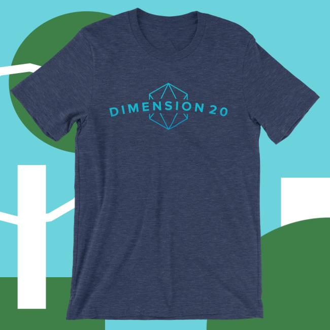 Official Dropout Tv Dropout Merch Store Shop Dimension 20 Logo Shirt New - Navy Dropouttv