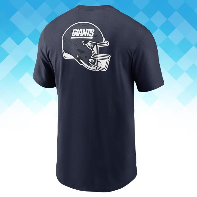 Official New York Giants Bulls Store Men's Nike Navy New York Giants Rewind Front and Back Hit Essential Shirts NewYorkGiants