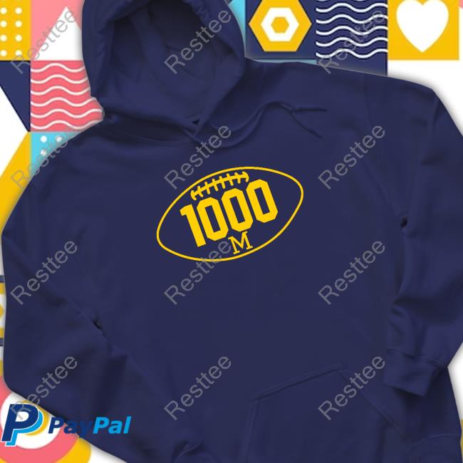 Official Michigan Football 1000 Wins Navy Logo T Shirt